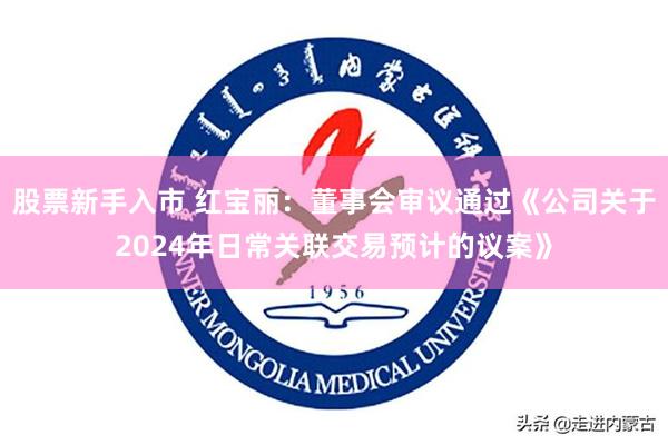 股票新手入市 红宝丽：董事会审议通过《公司关于2024年日常关联交易预计的议案》