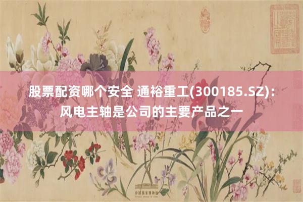 股票配资哪个安全 通裕重工(300185.SZ)：风电主轴是公司的主要产品之一