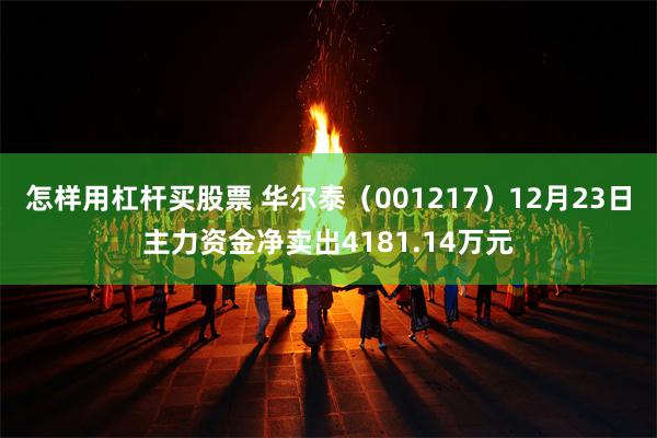 怎样用杠杆买股票 华尔泰（001217）12月23日主力资金净卖出4181.14万元