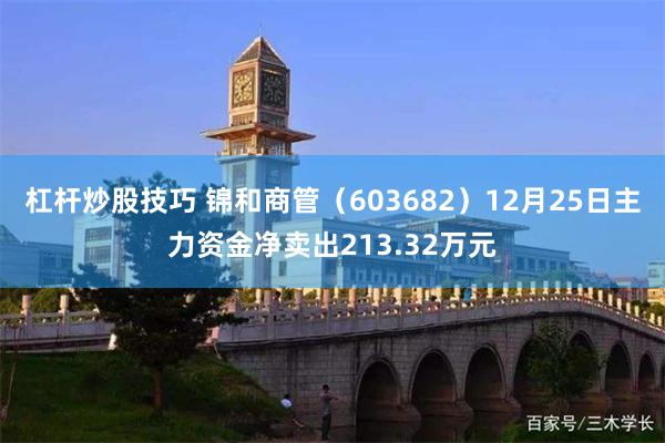 杠杆炒股技巧 锦和商管（603682）12月25日主力资金净卖出213.32万元